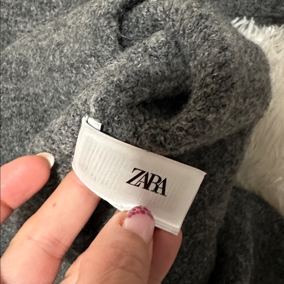 🍁Sweater weather NWOT! Zara Charcoal Peplum Cardigan - Picture 10 of 11